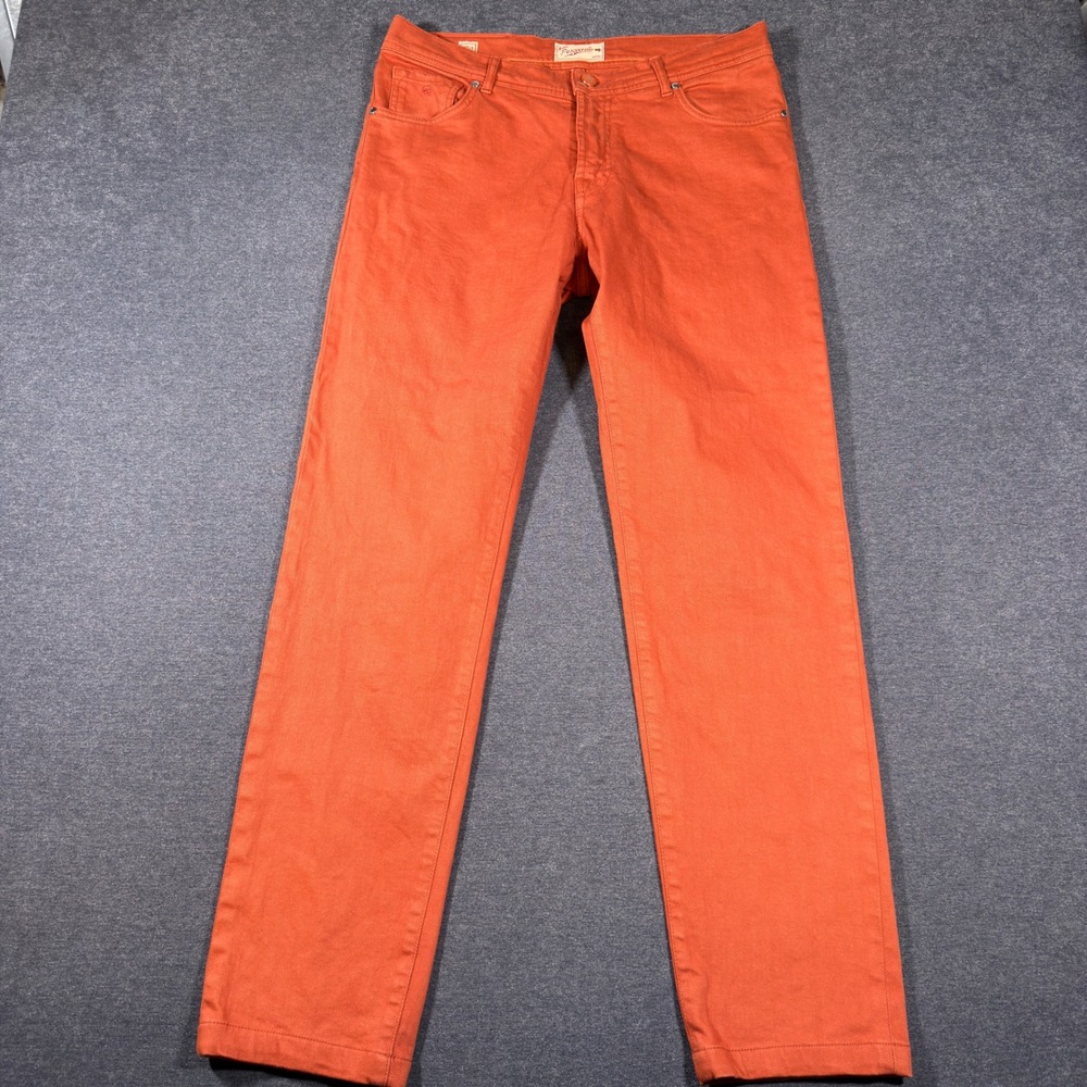 Marco Pescarolo Pants Mens 34 Orange Neranom Cotton Blend Selvedge Made In Italy